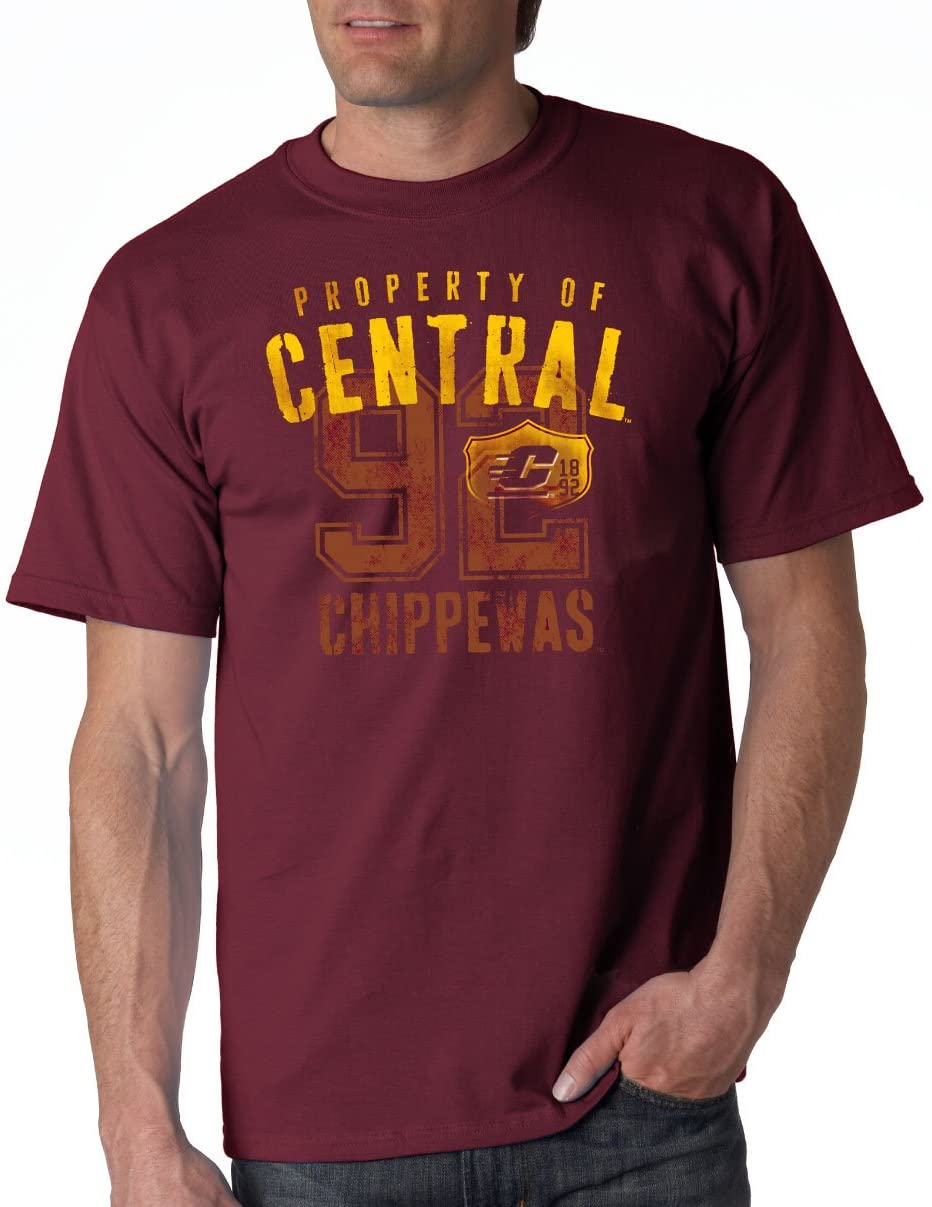 J2 Sport Central Michigan Chippewas NCAA Eroded Shield Logo Unisex T-Shirt