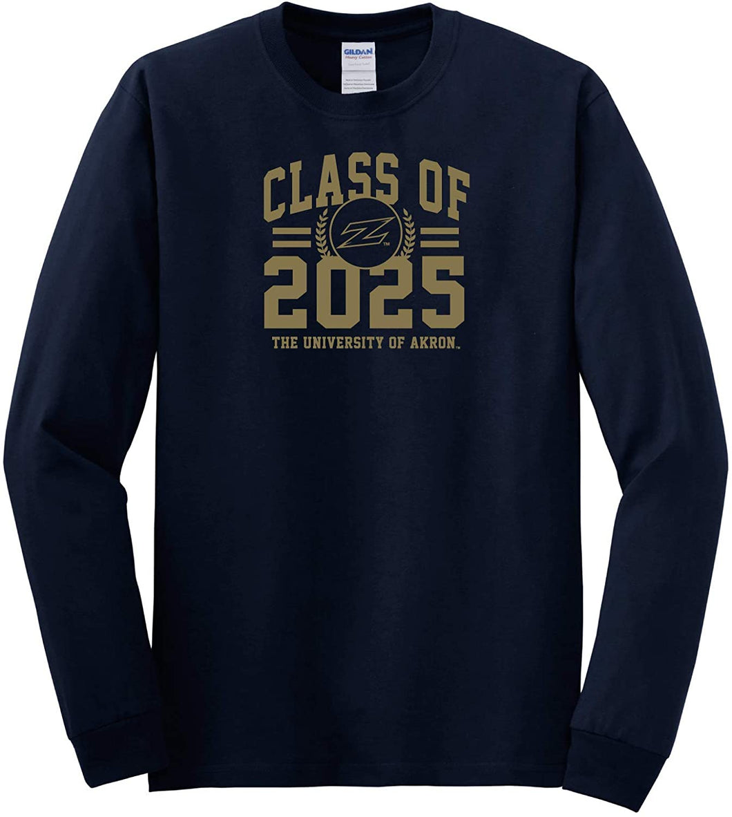 University of Akron Zips NCAA Class of 2025 Arch Long Sleeve T-Shirt