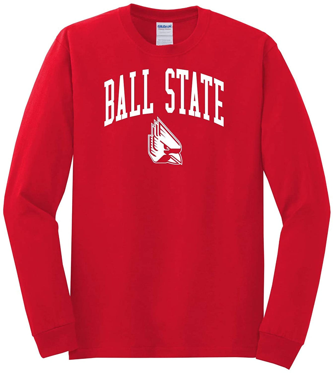Ball State University Cardinals NCAA Jumbo Arch Unisex Long Sleeve T-Shirts