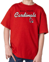 Load image into Gallery viewer, Ball State University Cardinals NCAA Machine Script Youth T-Shirt
