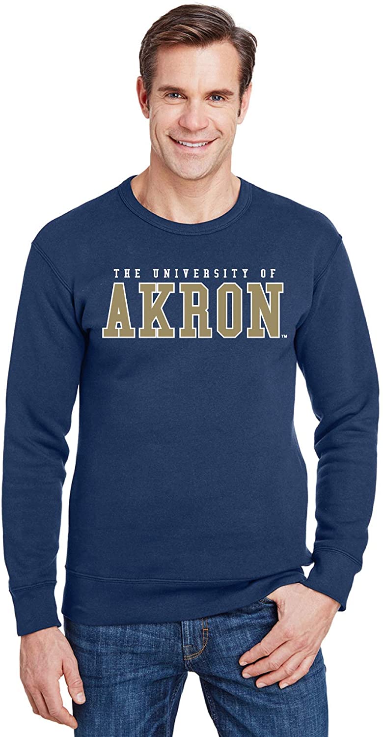 University of Akron Zips NCAA Block Unisex Crewneck Sweatshirt