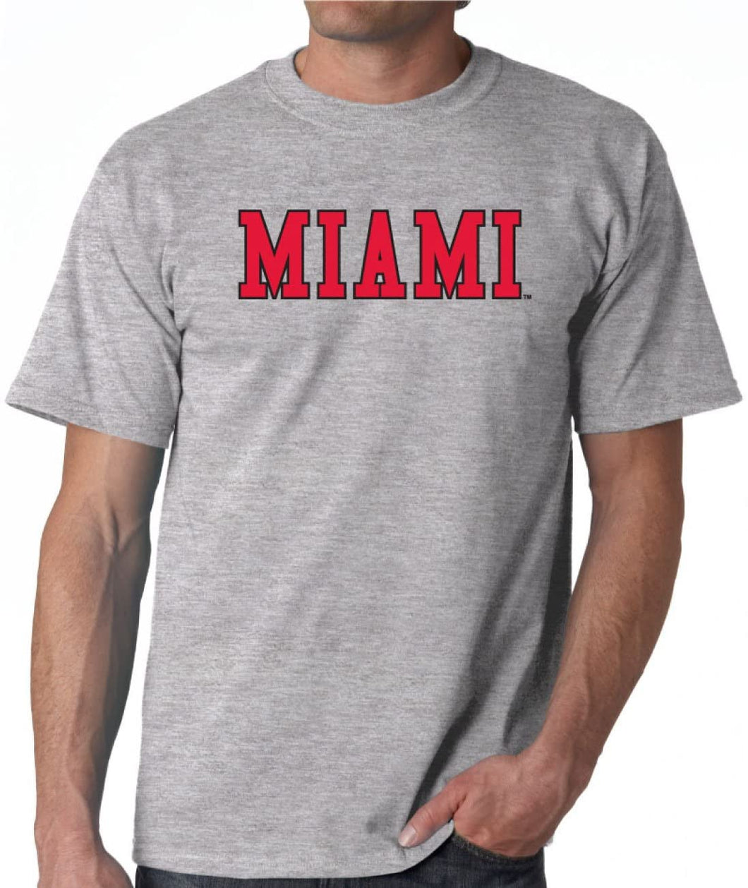 J2 Sport Miami University Redhawks NCAA Block Unisex Grey T-Shirt