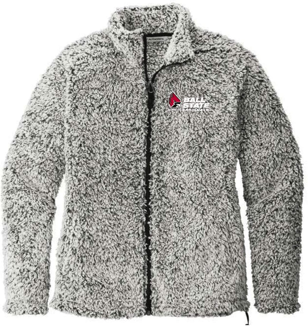 Ball State University Cardinals NCAA Ladies Cozy Sherpa Fleece Jacket