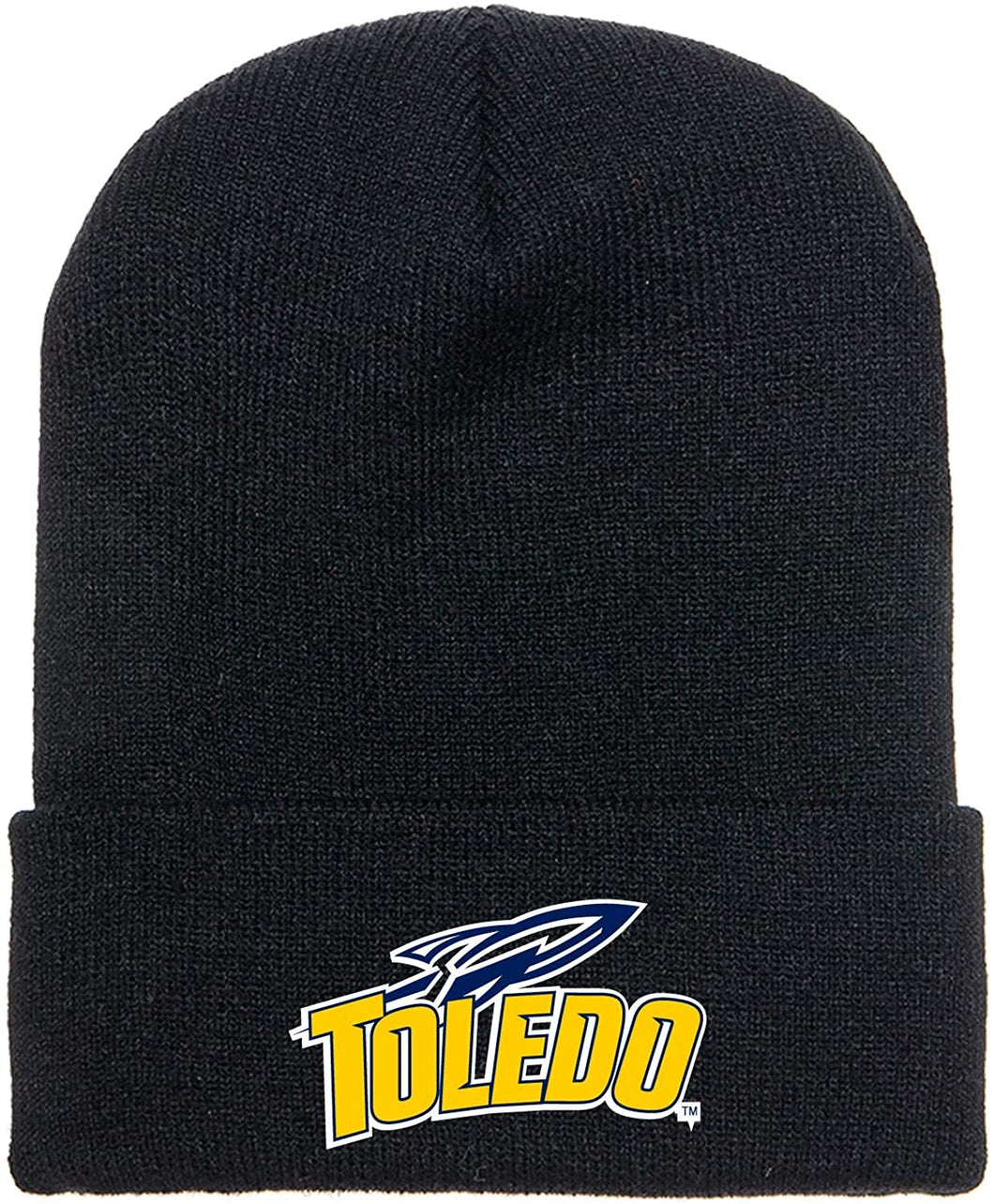 Toledo University Rockets Adult Black Beanie with Embroidered Patch