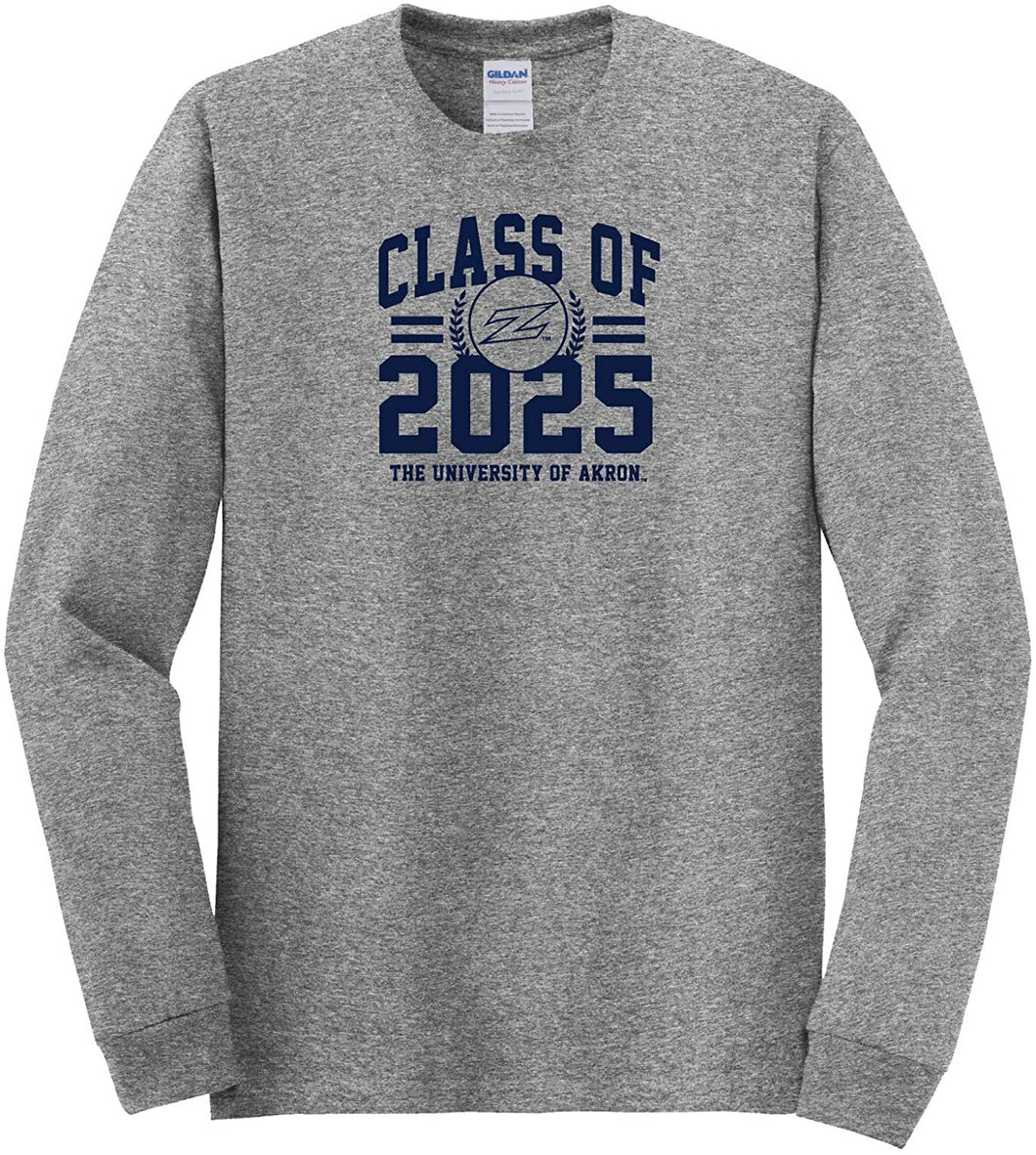 University of Akron Zips NCAA Class of 2025 Arch Long Sleeve T-Shirt