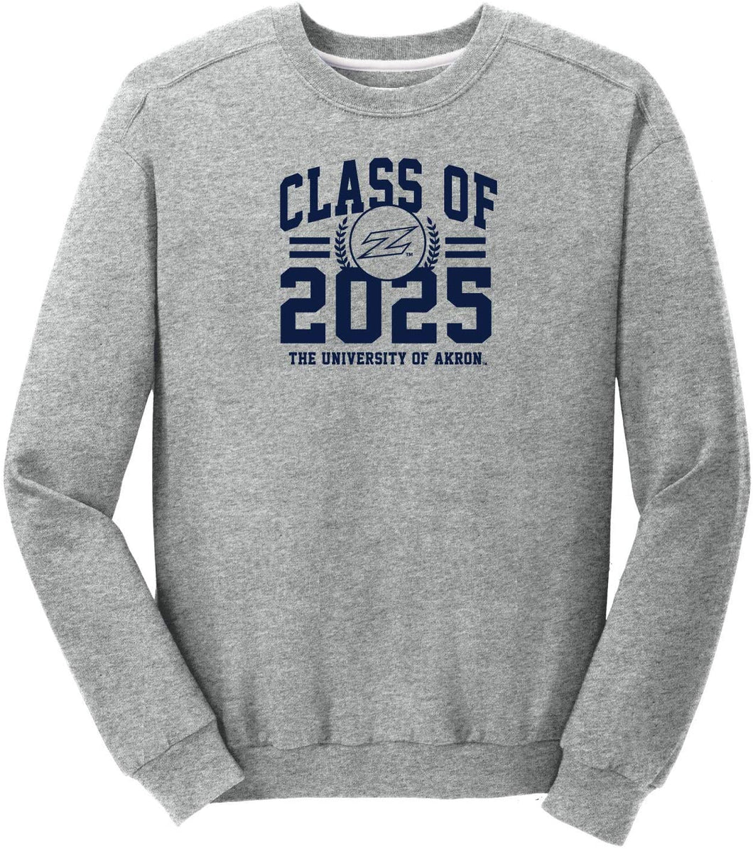 J2 Sport University of Akron Zips NCAA Class of 2025 Arch Crewneck Sweatshirt