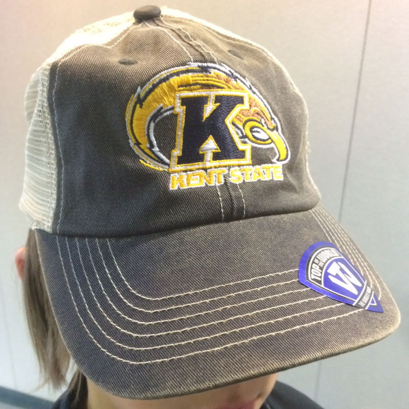 Kent State University Golden Flashes Vintage Mesh NCAA Embroidered Crew Hat