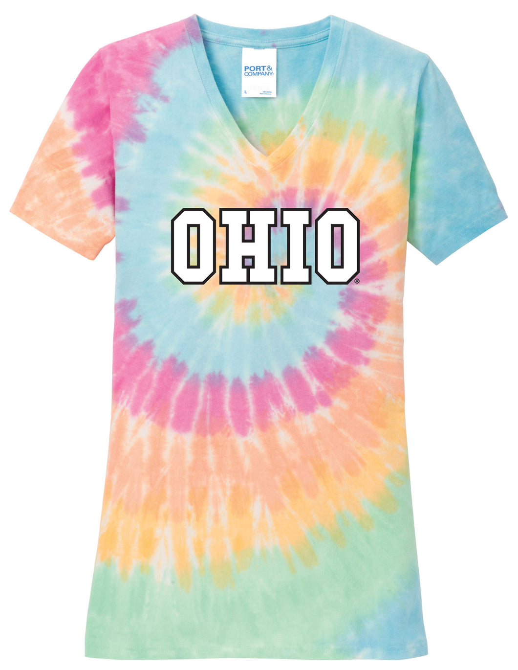Ohio University Bobcats NCAA Tie Dye Women's Vneck T-Shirt