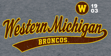 Load image into Gallery viewer, Western Michigan University Broncos NCAA Women&#39;s Old School Sport Tail Tee
